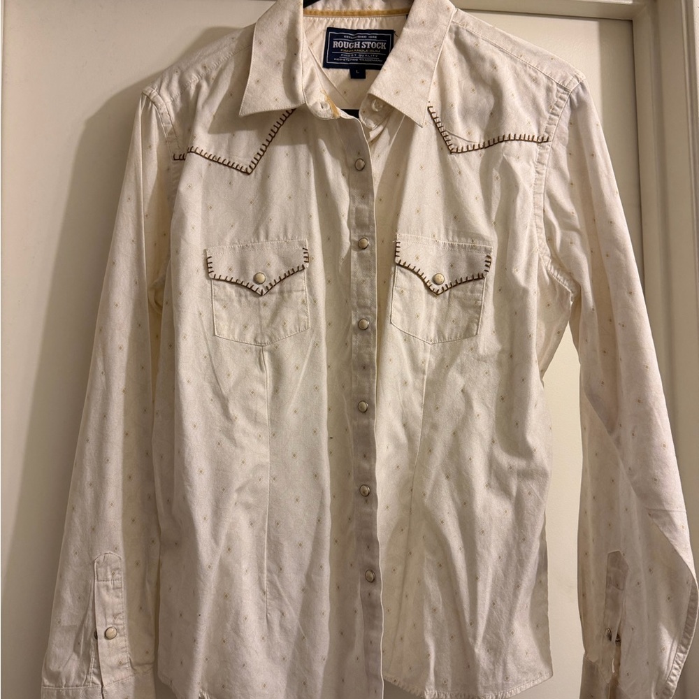 Women's Rough Stock Pearl Snap Button Western Shirt